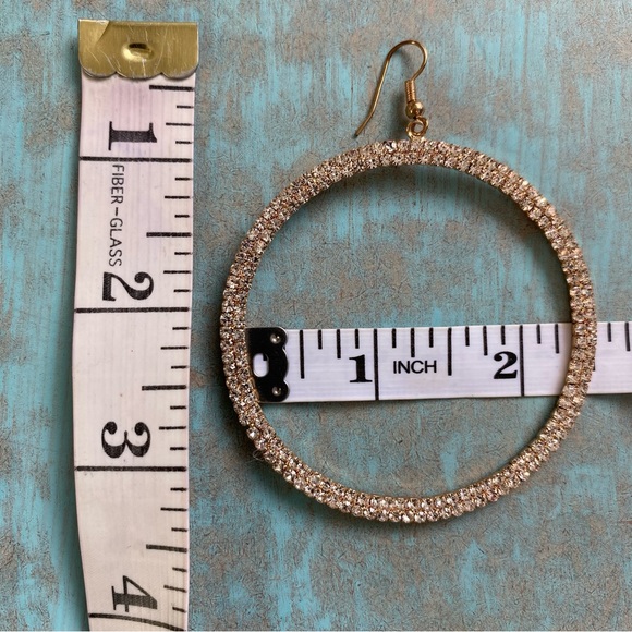 Bebe Large Hoop Diamond Earrings NWT - Picture 17 of 17